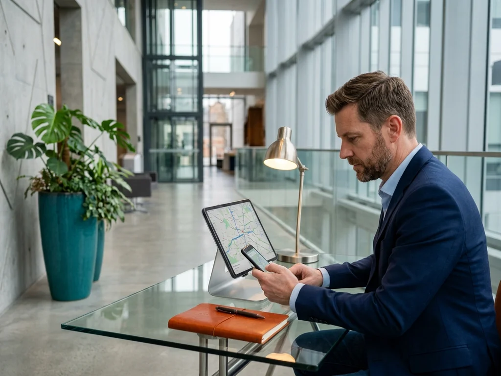 Un professionnel localisant l'agence SEO de Massy sur smartphone pour un contact direct par e-mail.